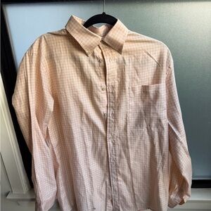 Joseph Abboud Light Orange Checkered Shirt